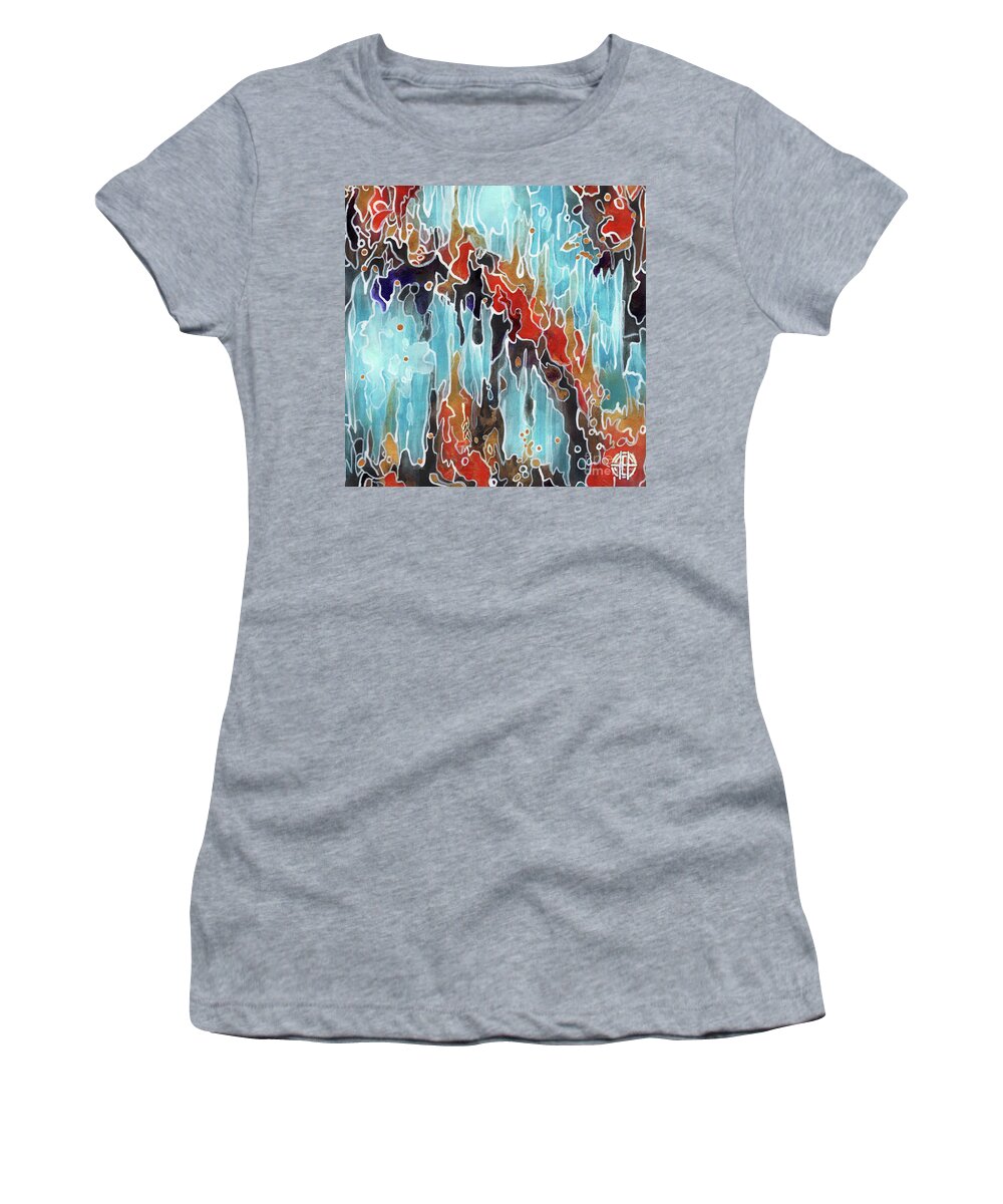 Abstract Women's T-Shirt featuring the painting Abstract B 5 by Amy E Fraser