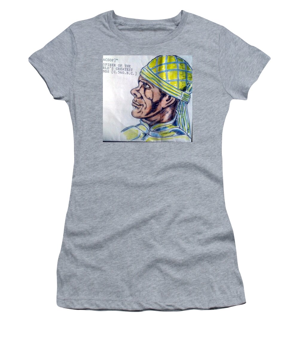 Blak Art Women's T-Shirt featuring the drawing Acsop by Joedee