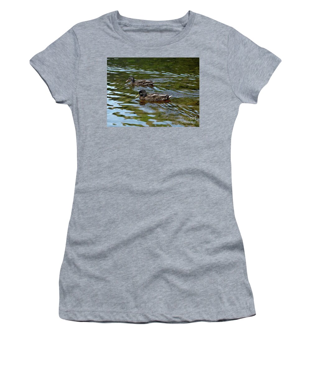 Marcia Lee Jones Women's T-Shirt featuring the photograph American Black Duck by Marcia Lee Jones