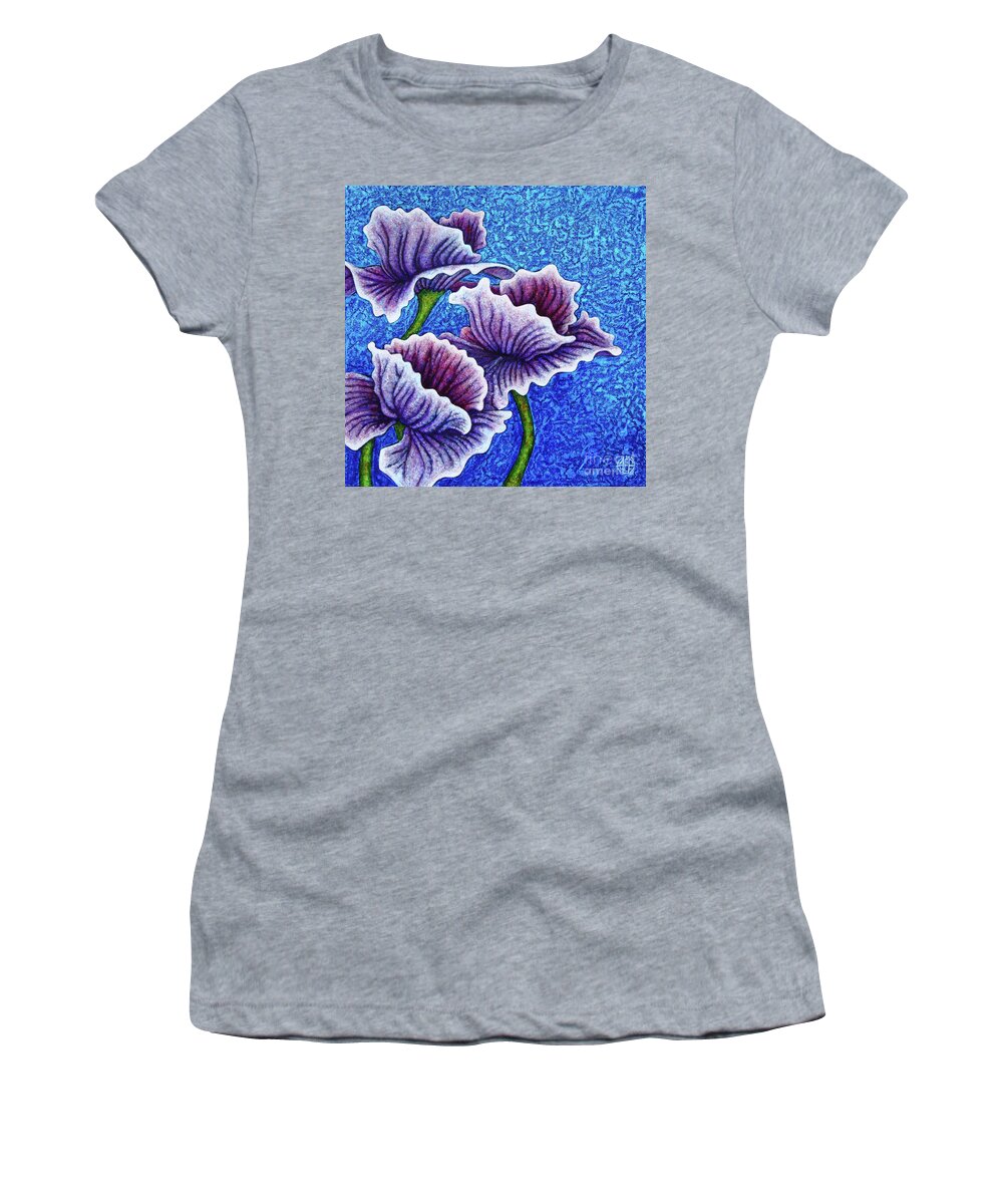 Poppy Women's T-Shirt featuring the painting Amethysts Afloat by Amy E Fraser