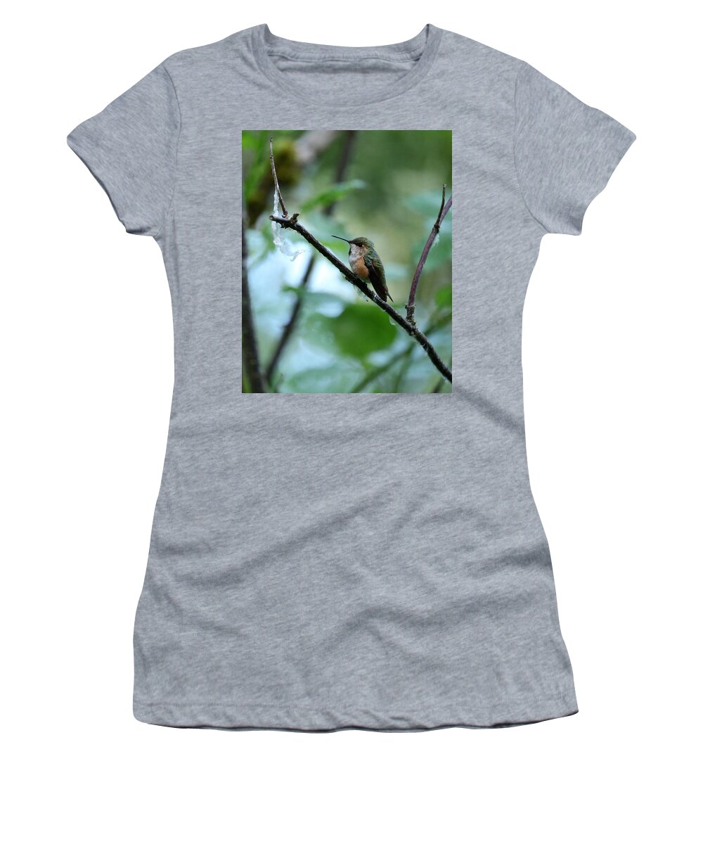 Anna's Hummingbird Women's T-Shirt featuring the photograph Anna's Hummingbird by I'ina Van Lawick