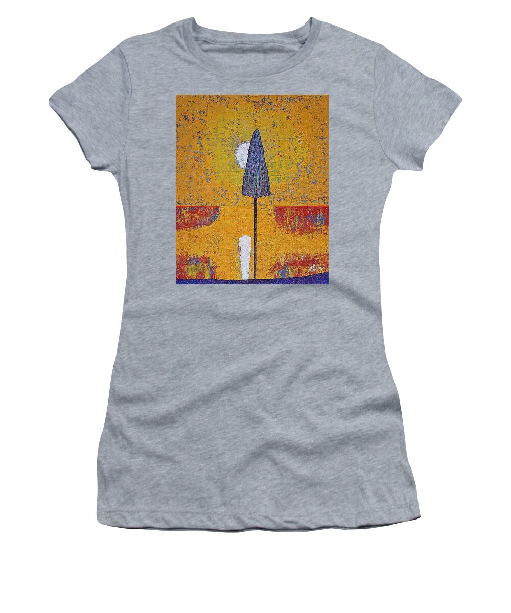 Sunrise Women's T-Shirt featuring the painting Another Day at the Office original painting by Sol Luckman