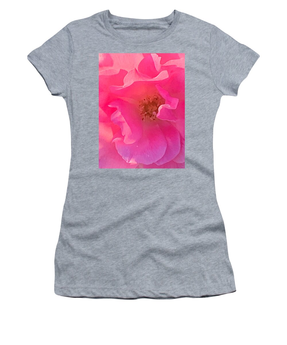 Rose Women's T-Shirt featuring the photograph Saint Therese's Answer In A Rose by Tiesa Wesen
