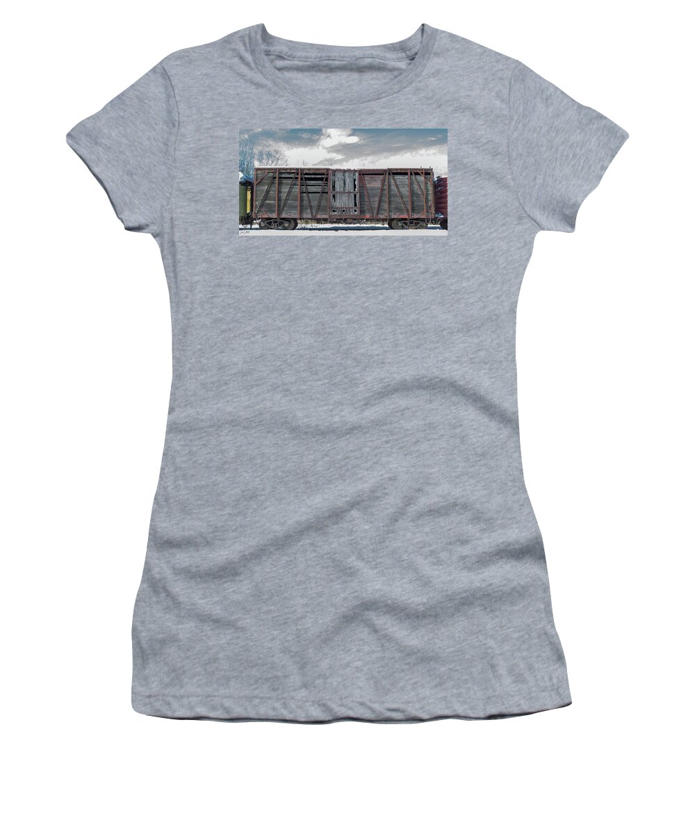 Rail Car Women's T-Shirt featuring the photograph Antique Rail Car by Phil S Addis