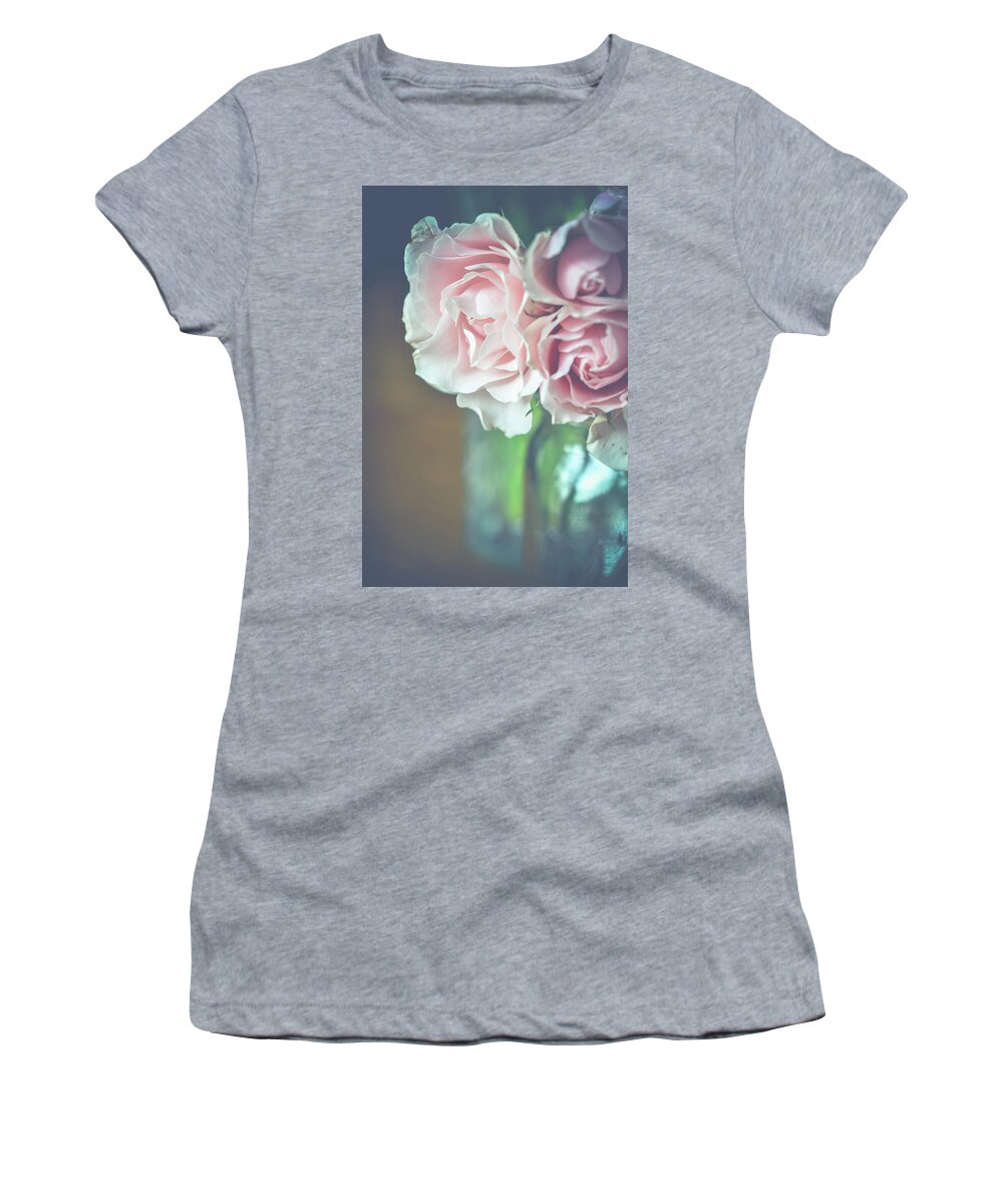 Pink Roses Women's T-Shirt featuring the photograph Antique Roses by Michelle Wermuth
