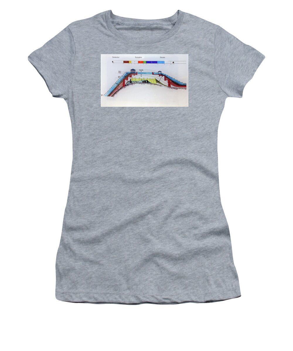 Trojan Women's T-Shirt featuring the photograph Archaelology of the remains of the walls of Troy by Steve Estvanik