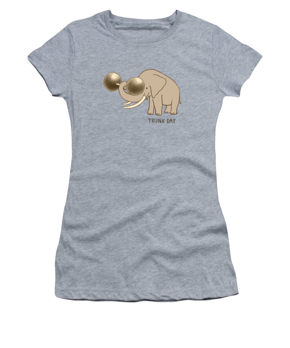 Elephant Women's T-Shirt featuring the drawing Trunk Day by Eric Fan