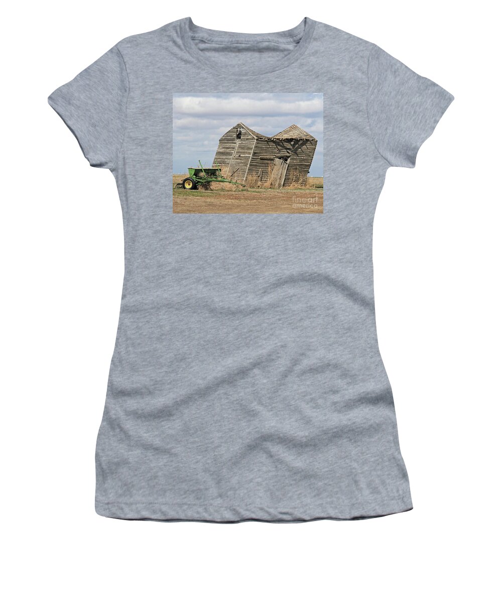 Barn Women's T-Shirt featuring the photograph Askew by Tiffany Whisler