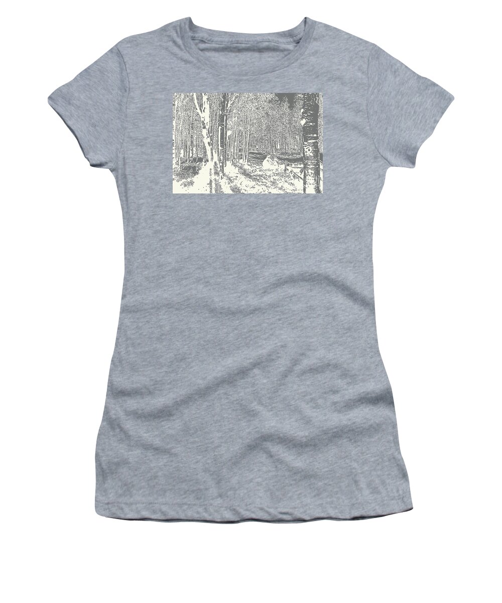 Aspens Women's T-Shirt featuring the photograph Aspen Forest by Heather Coen