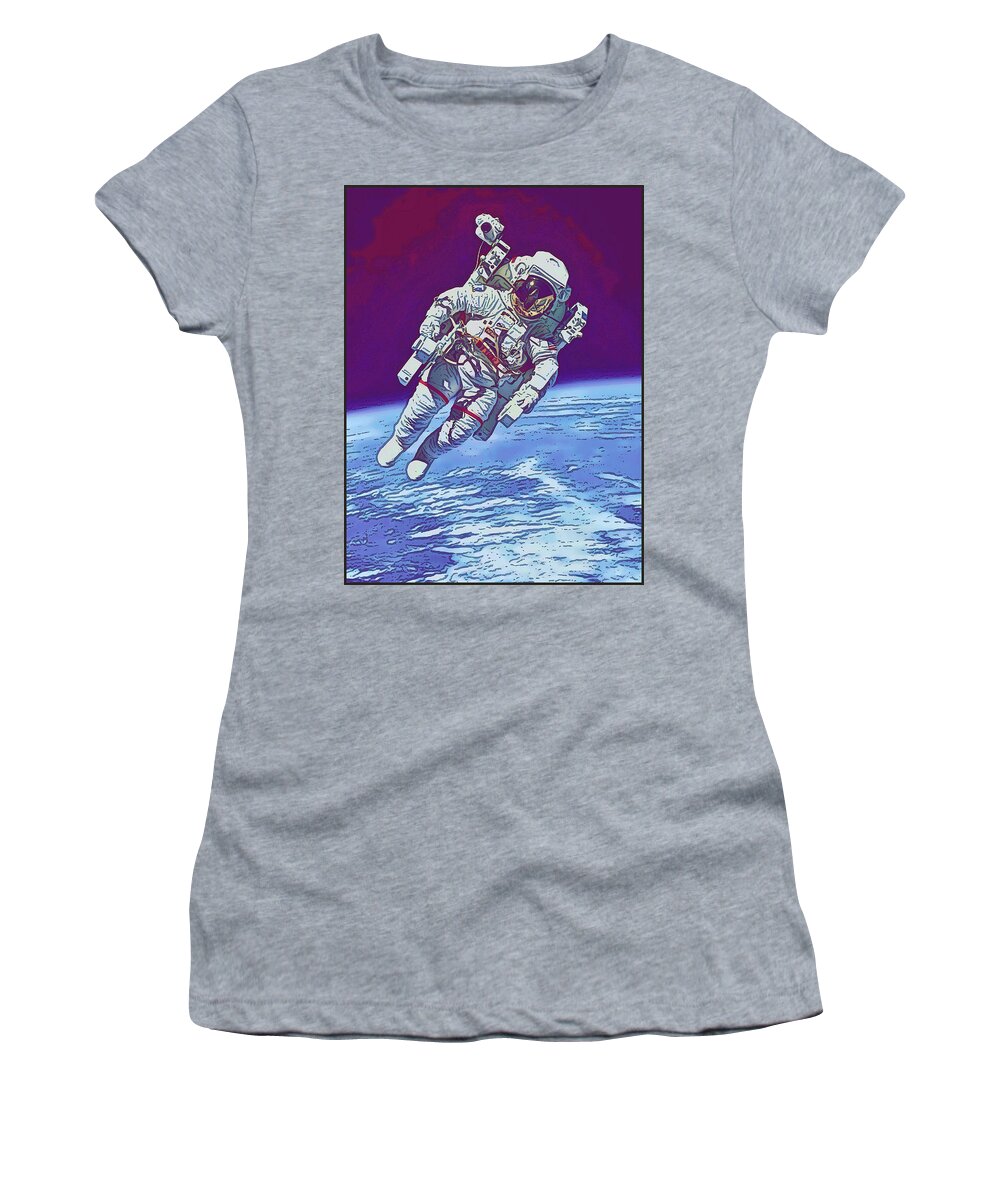 Space Women's T-Shirt featuring the digital art Astronaut by Gary Grayson