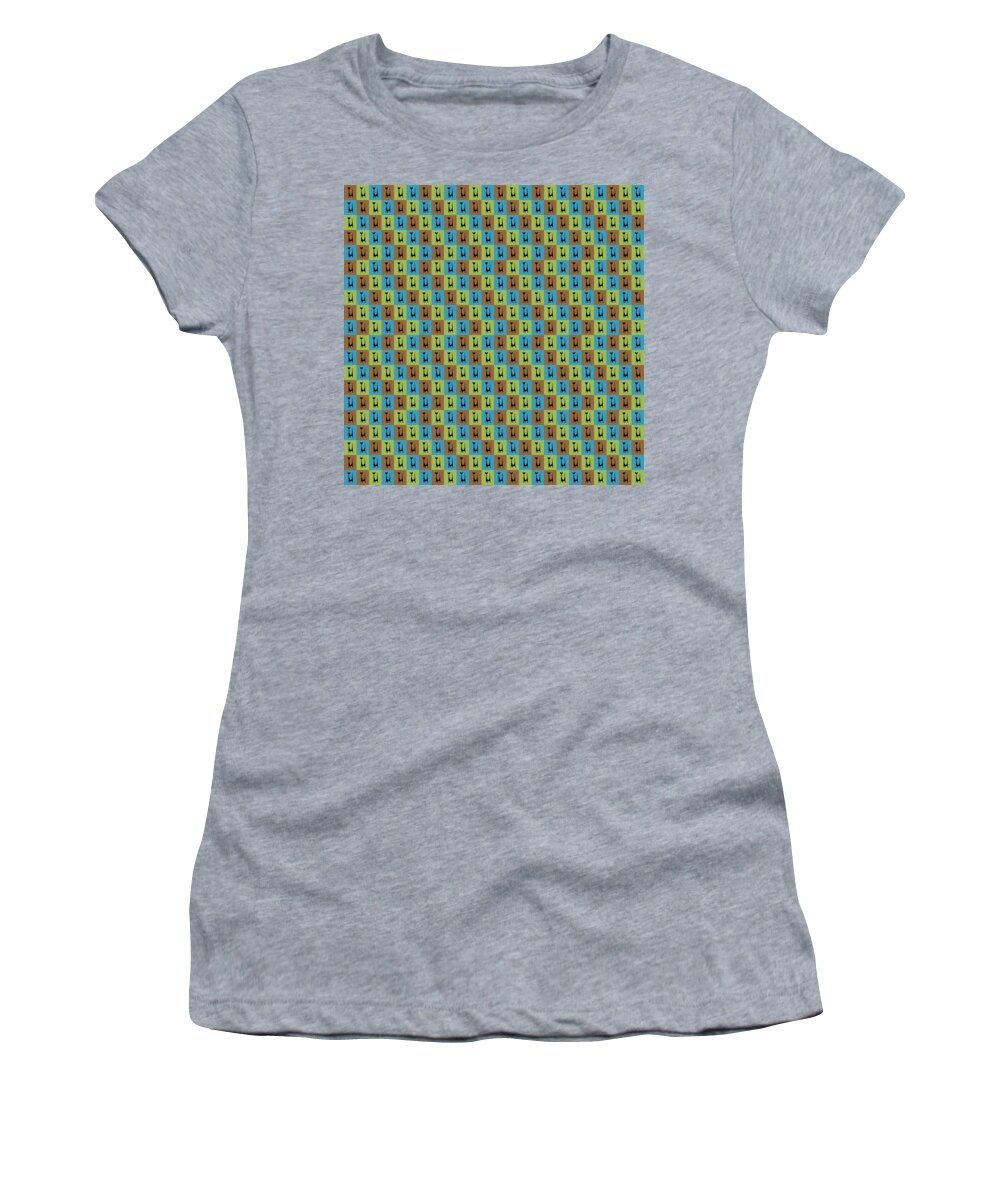 Mid Century Modern Women's T-Shirt featuring the digital art Atomic Cat 1 by Donna Mibus