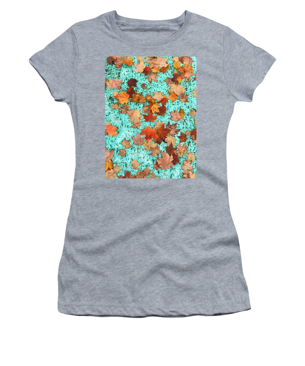Leaves Women's T-Shirt featuring the photograph Autumn leaves in Rainier Beach Neighborhood by Suzanne Lorenz