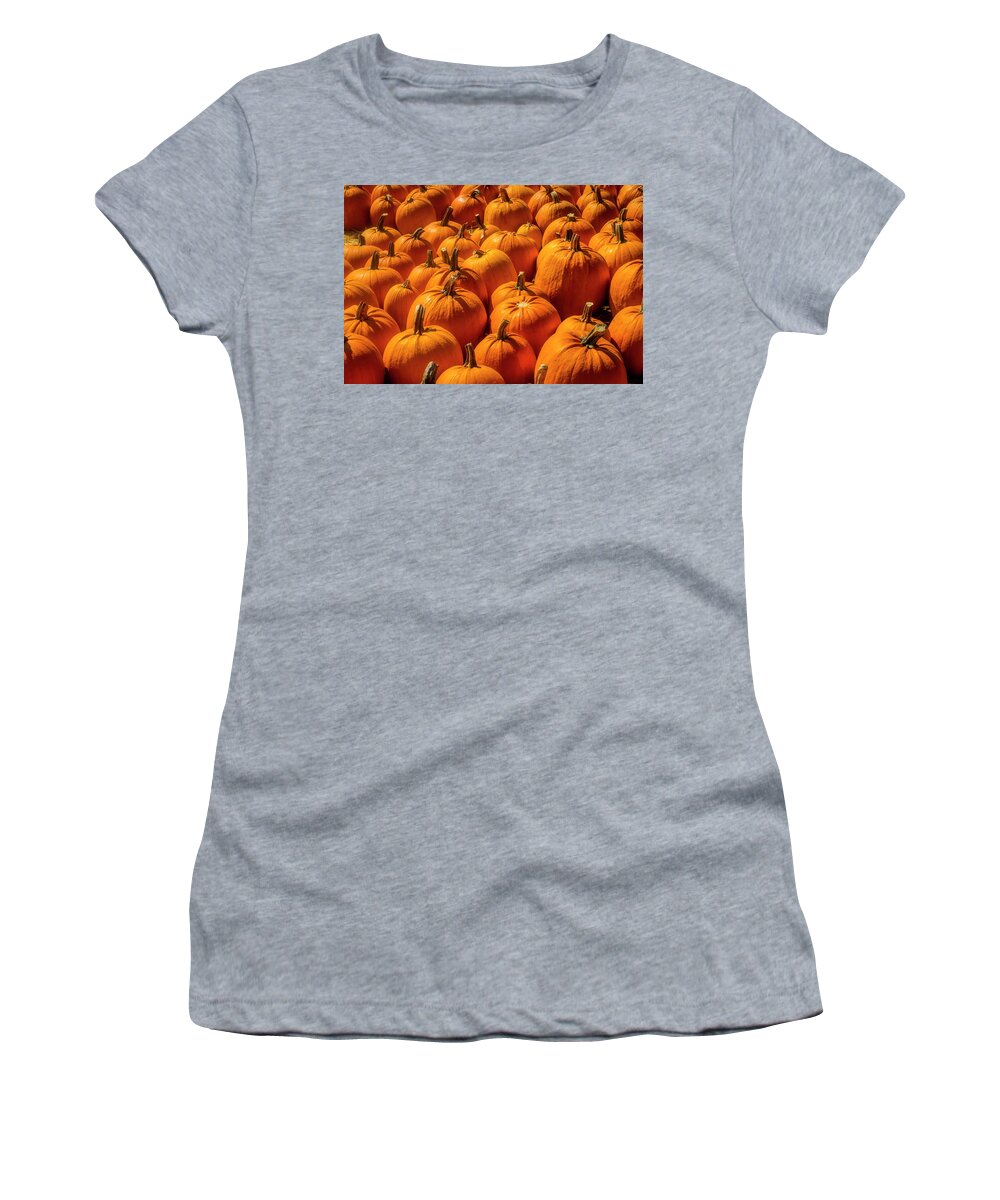Pumpkins Women's T-Shirt featuring the photograph Autumn Pumpkin Field by Garry Gay