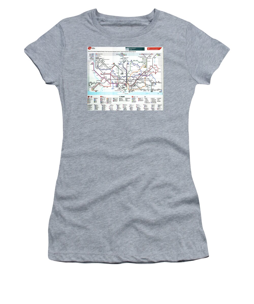 Photography Women's T-Shirt featuring the photograph Barcelona Metro by Mary Capriole