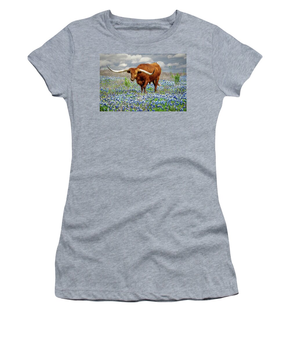 Longhorn Women's T-Shirt featuring the photograph Big Red by Linda Lee Hall