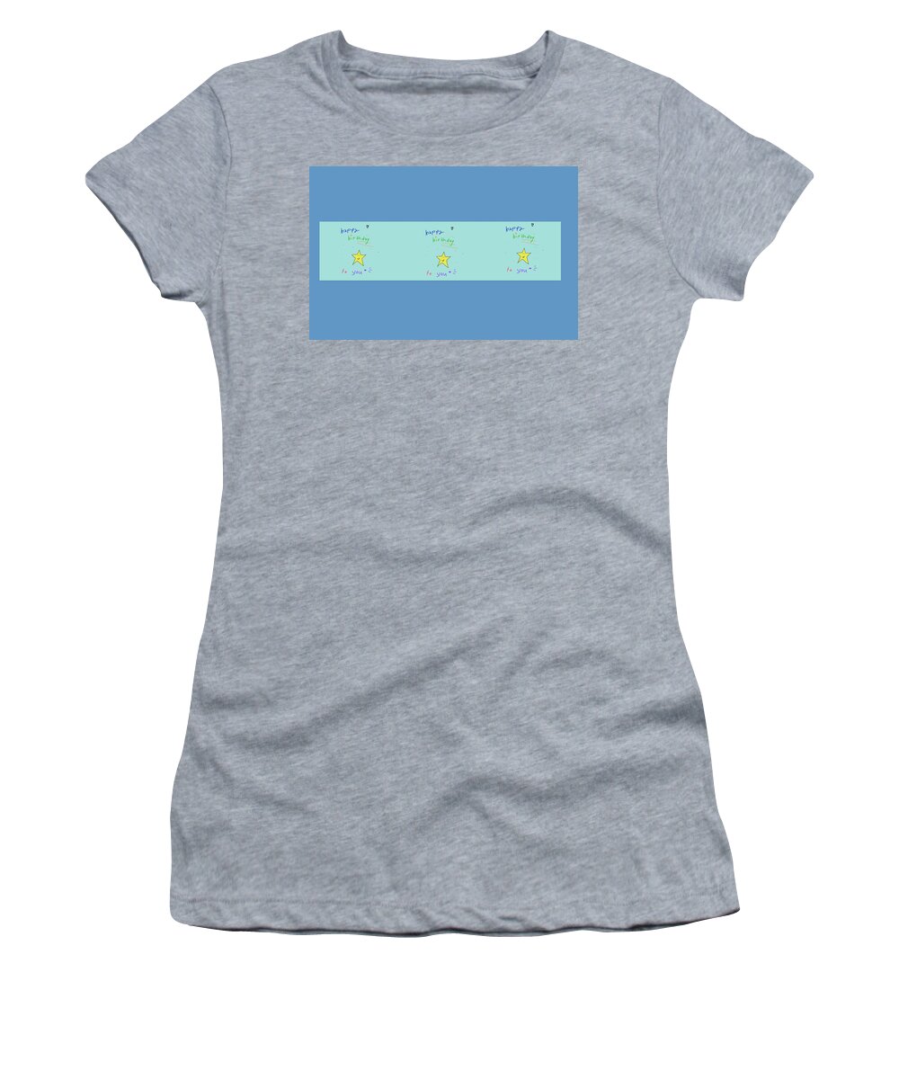  Women's T-Shirt featuring the drawing Birthday Stars by Ashley Rice