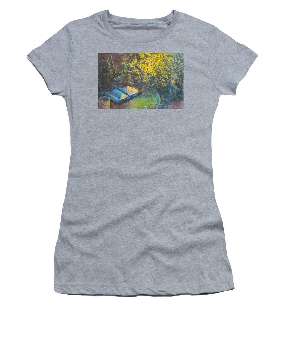 Bible Women's T-Shirt featuring the painting Black-Eyed Susans and Bible Study by ML McCormick