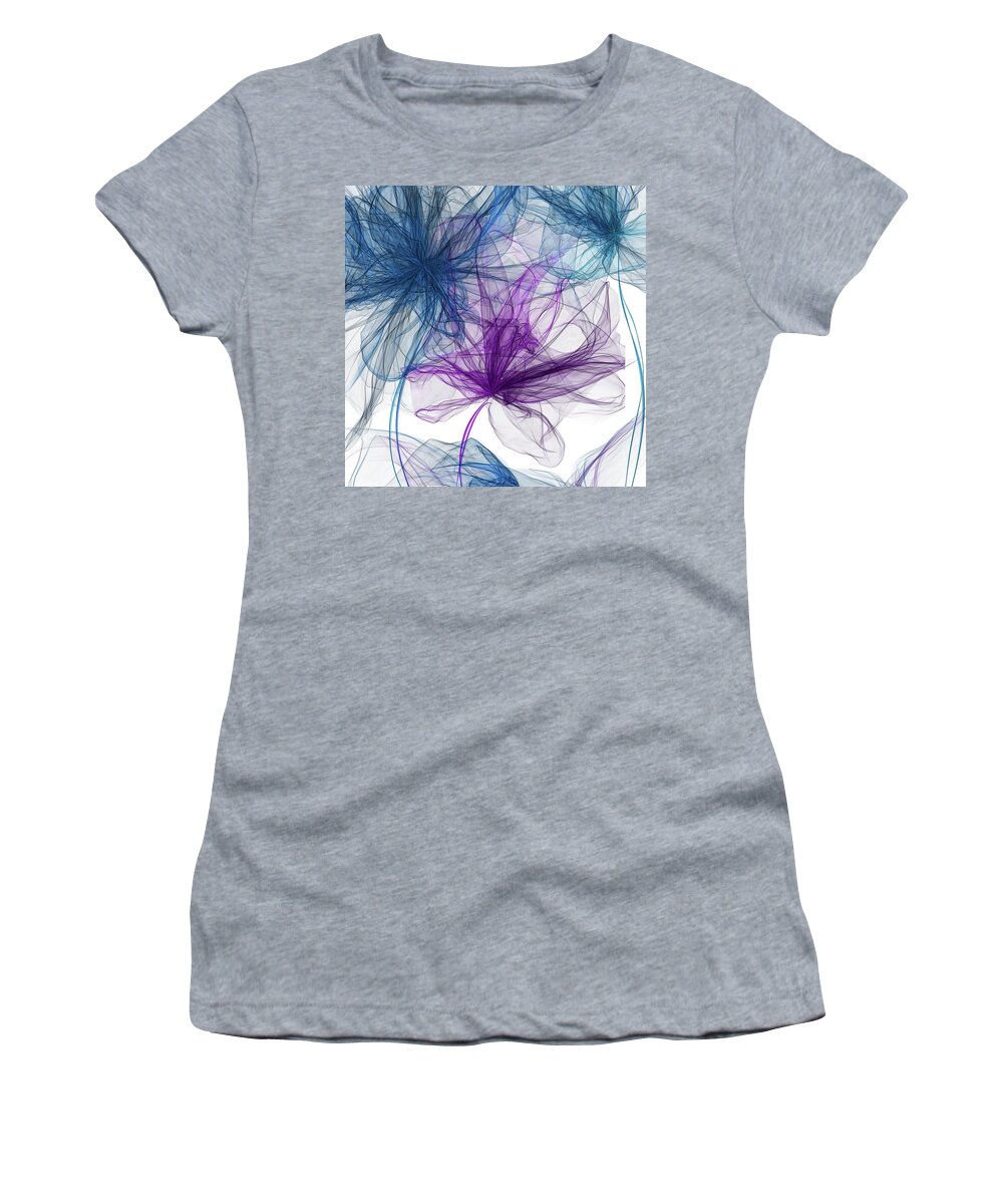 Blue And Purple Art Women's T-Shirt featuring the painting Blue And Purple Artwork by Lourry Legarde