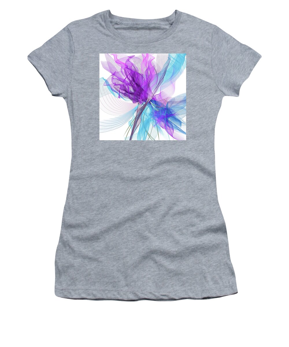 Blue And Purple Art Women's T-Shirt featuring the painting Blue And Purple Art II by Lourry Legarde