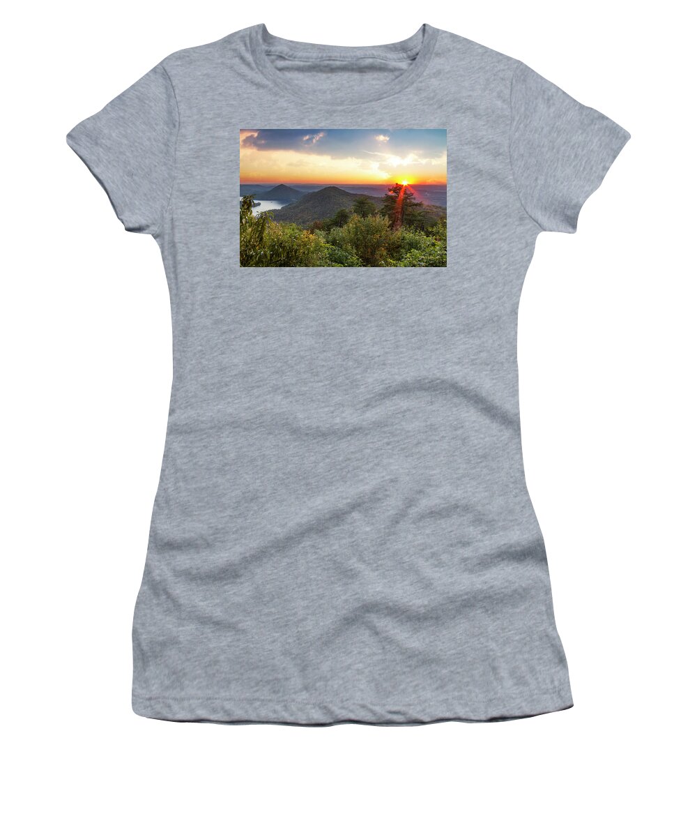 Benton Women's T-Shirt featuring the photograph Blue Ridge Overlook by Debra and Dave Vanderlaan