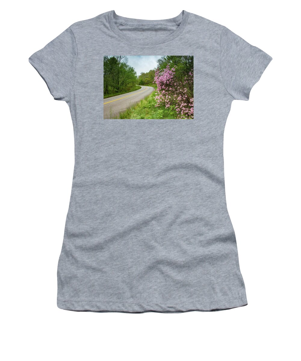 Asheville Women's T-Shirt featuring the photograph Blue Ridge Parkway in Bloom by Joye Ardyn Durham