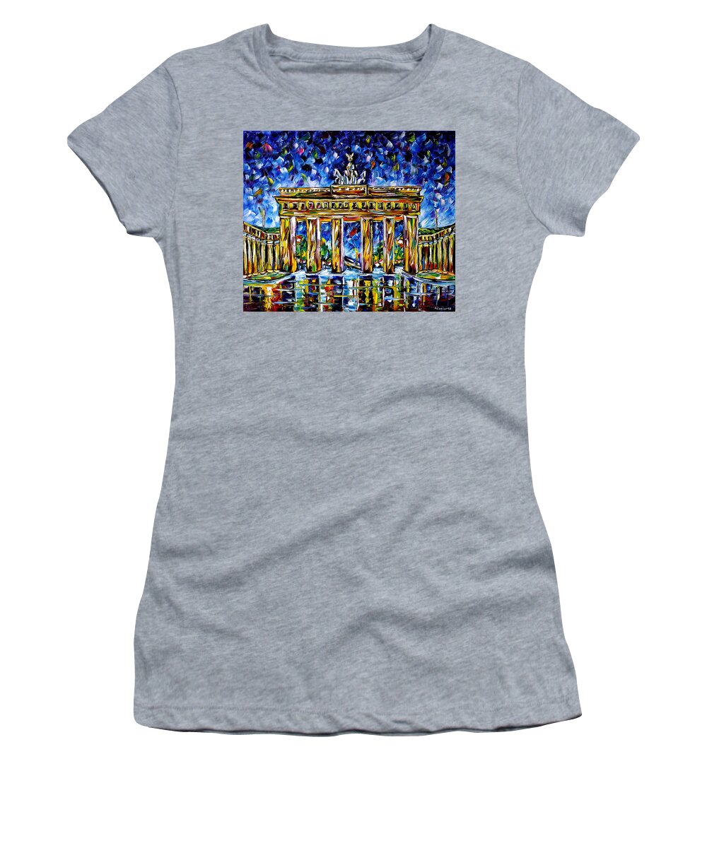 Impressionism Women's T-Shirt featuring the painting Brandenburg Gate by Mirek Kuzniar