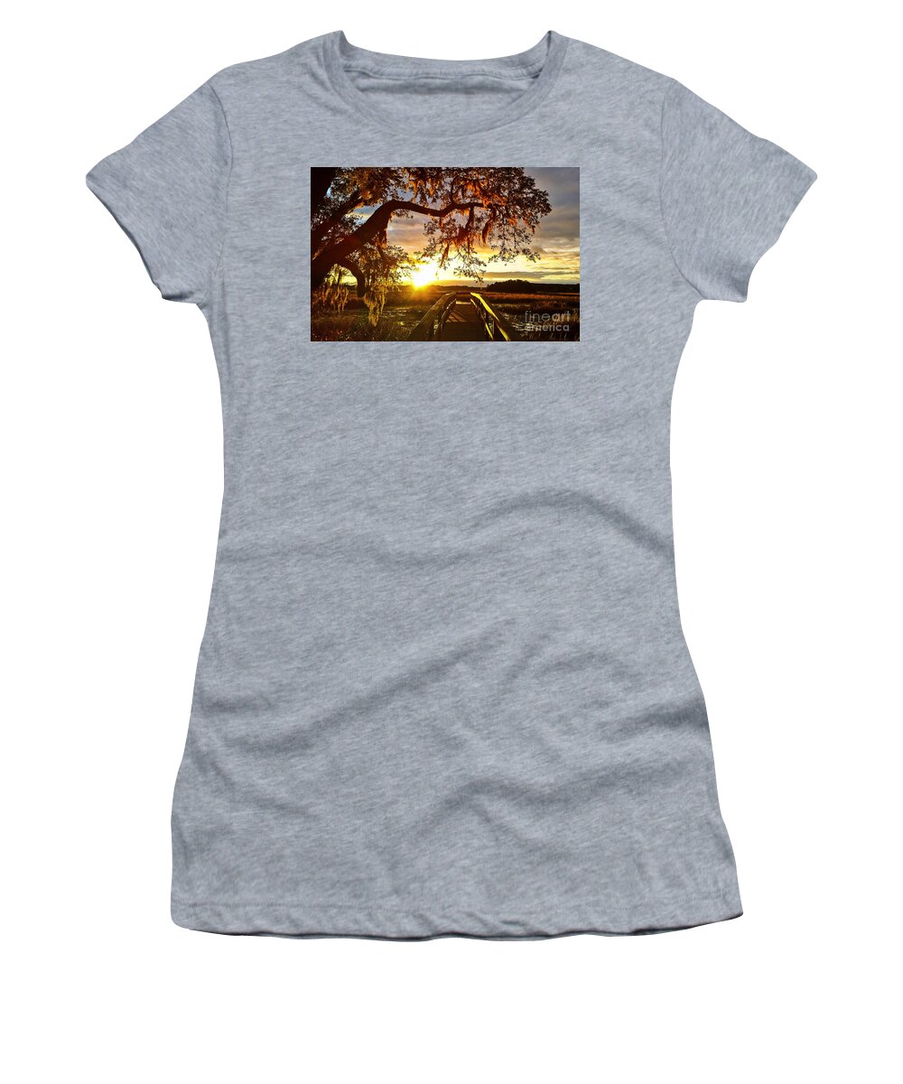 Johns Island Women's T-Shirt featuring the photograph Breaking Sunset by Robert Knight