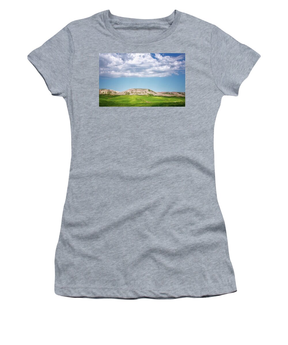 Joan Carroll Women's T-Shirt featuring the photograph Buffalo Gap National Grassland South Dakota by Joan Carroll