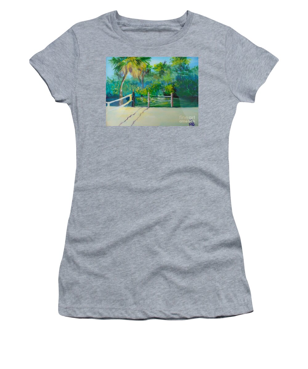 Epoxy Women's T-Shirt featuring the painting By the Bayou by Saundra Johnson