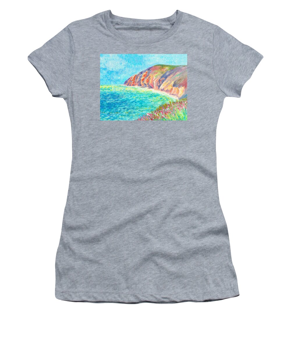 Sea Women's T-Shirt featuring the painting By the Sea by Elizabeth Lock