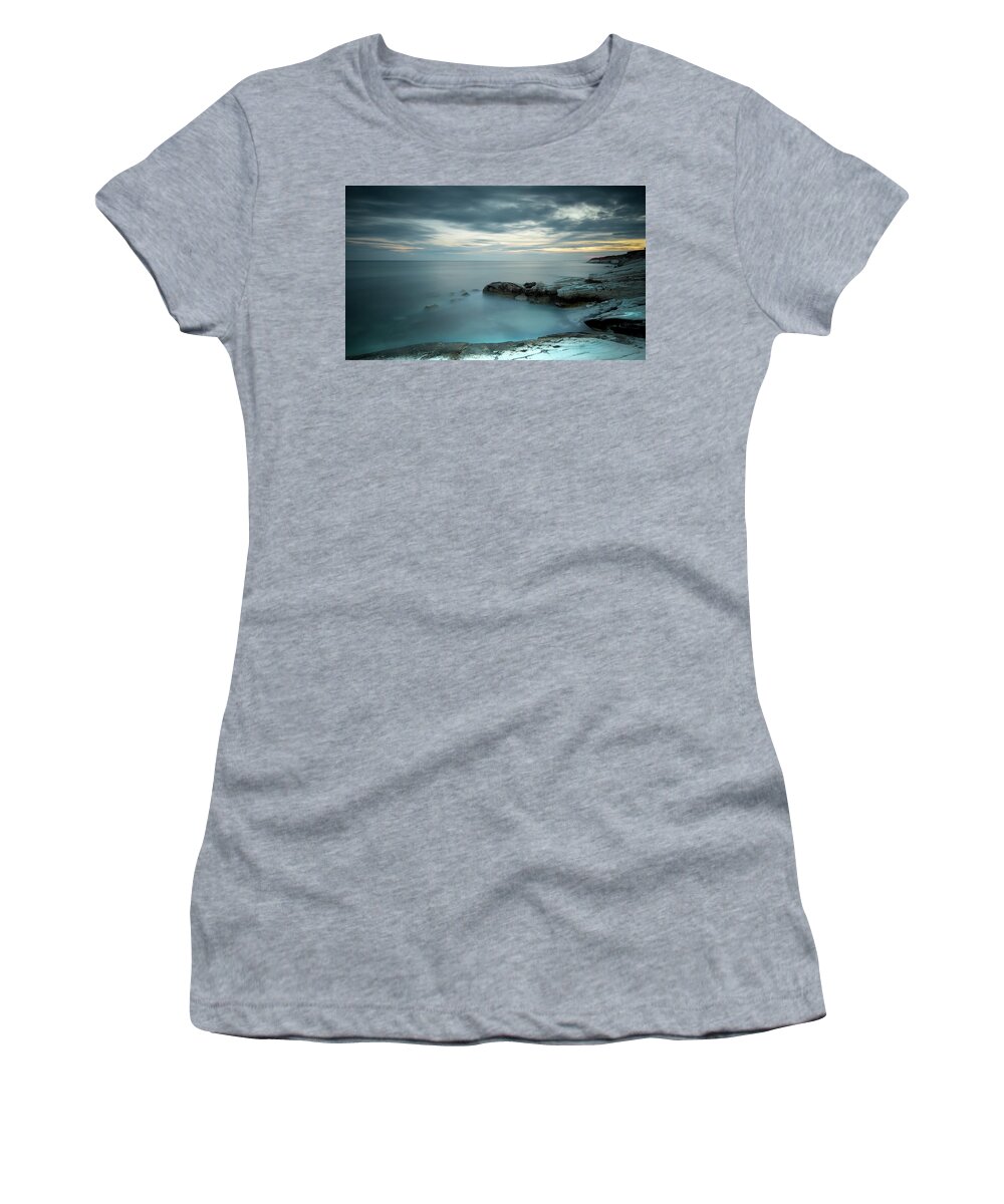 Seashore Women's T-Shirt featuring the photograph Calmness of the sea by Michalakis Ppalis