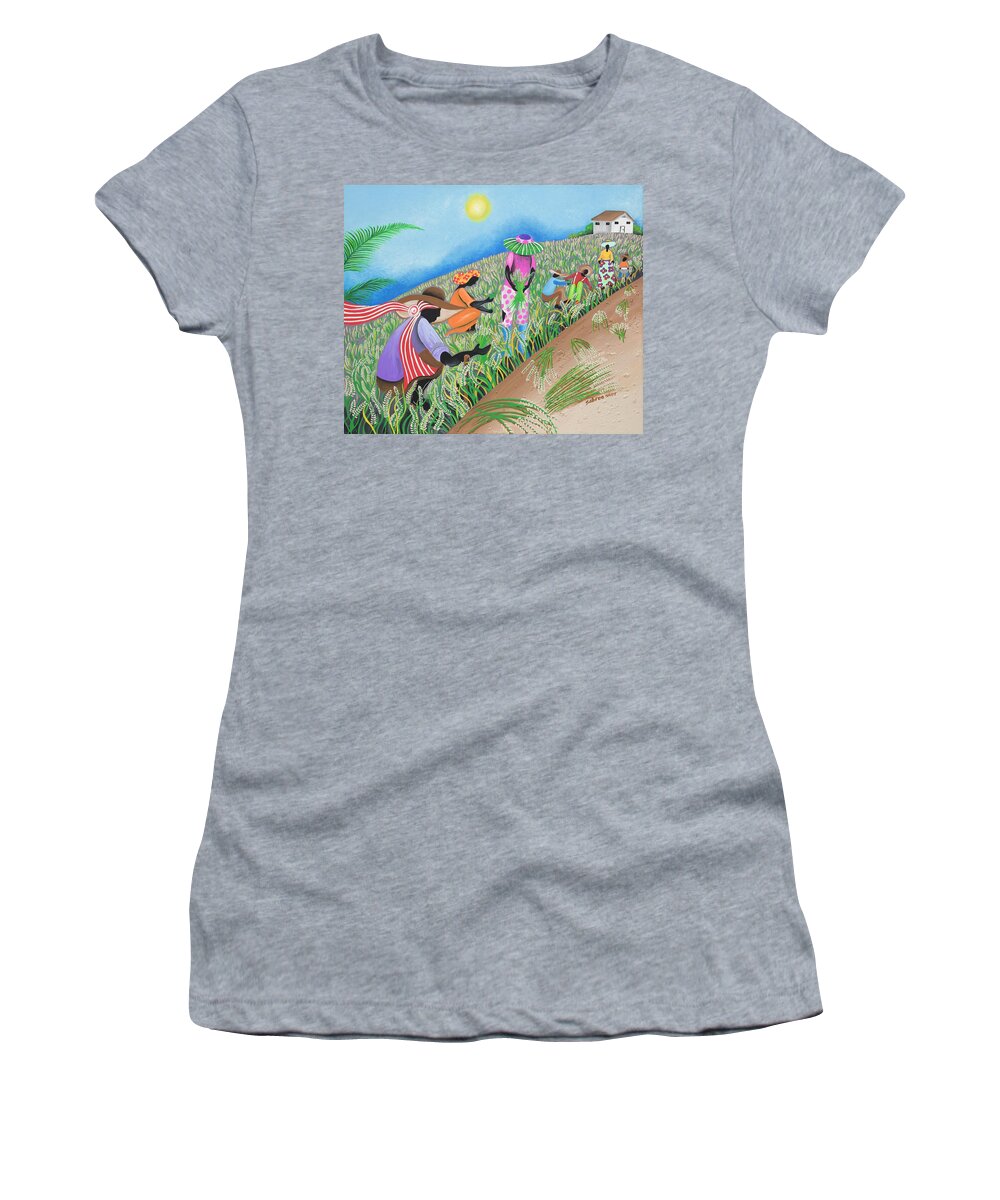 Sabree Women's T-Shirt featuring the painting Carolina Gold by Patricia Sabreee