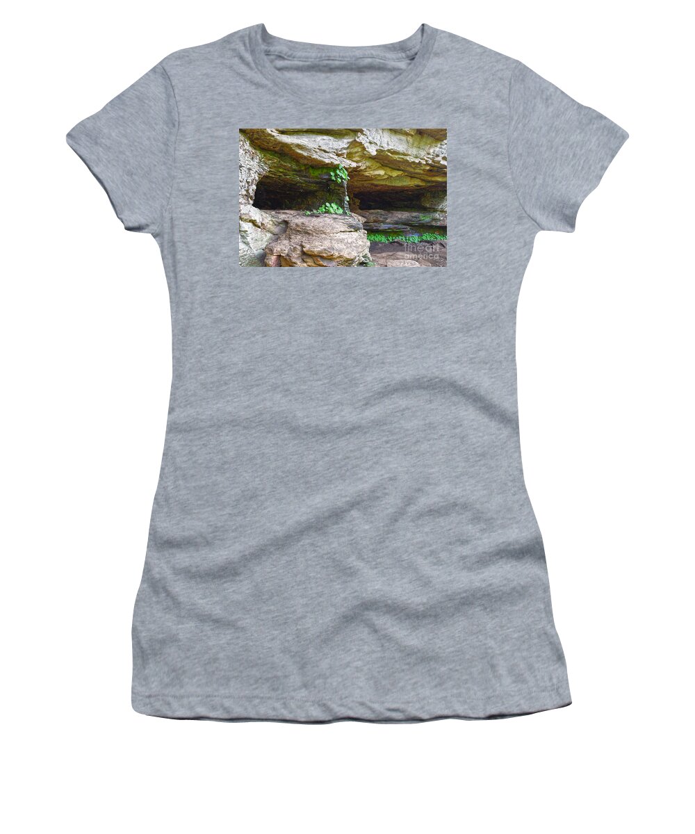Tennessee Women's T-Shirt featuring the photograph Caves In A Cliff by Phil Perkins