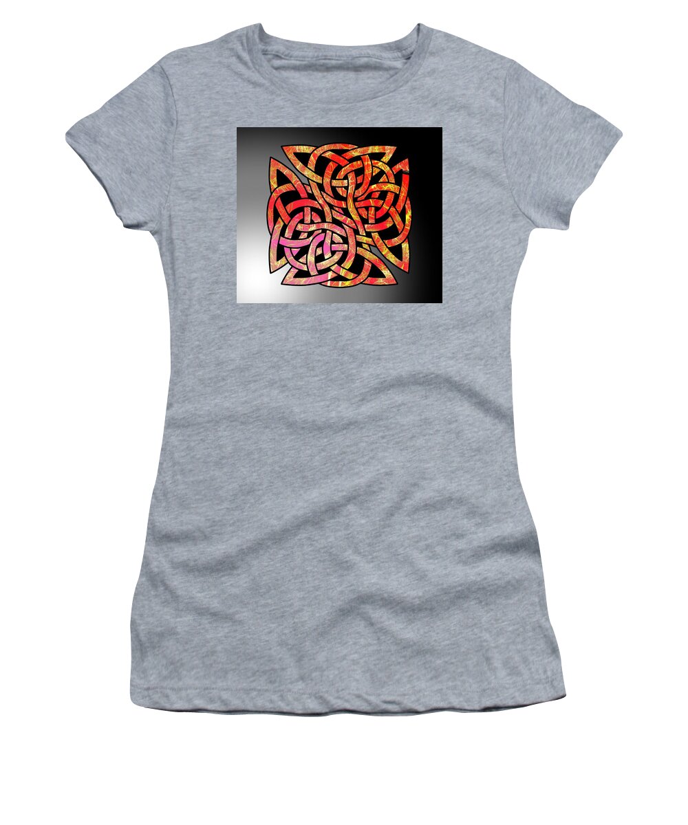 Celtic Shield Knot Women's T-Shirt featuring the digital art Celtic Shield Knot 6 by Joan Stratton