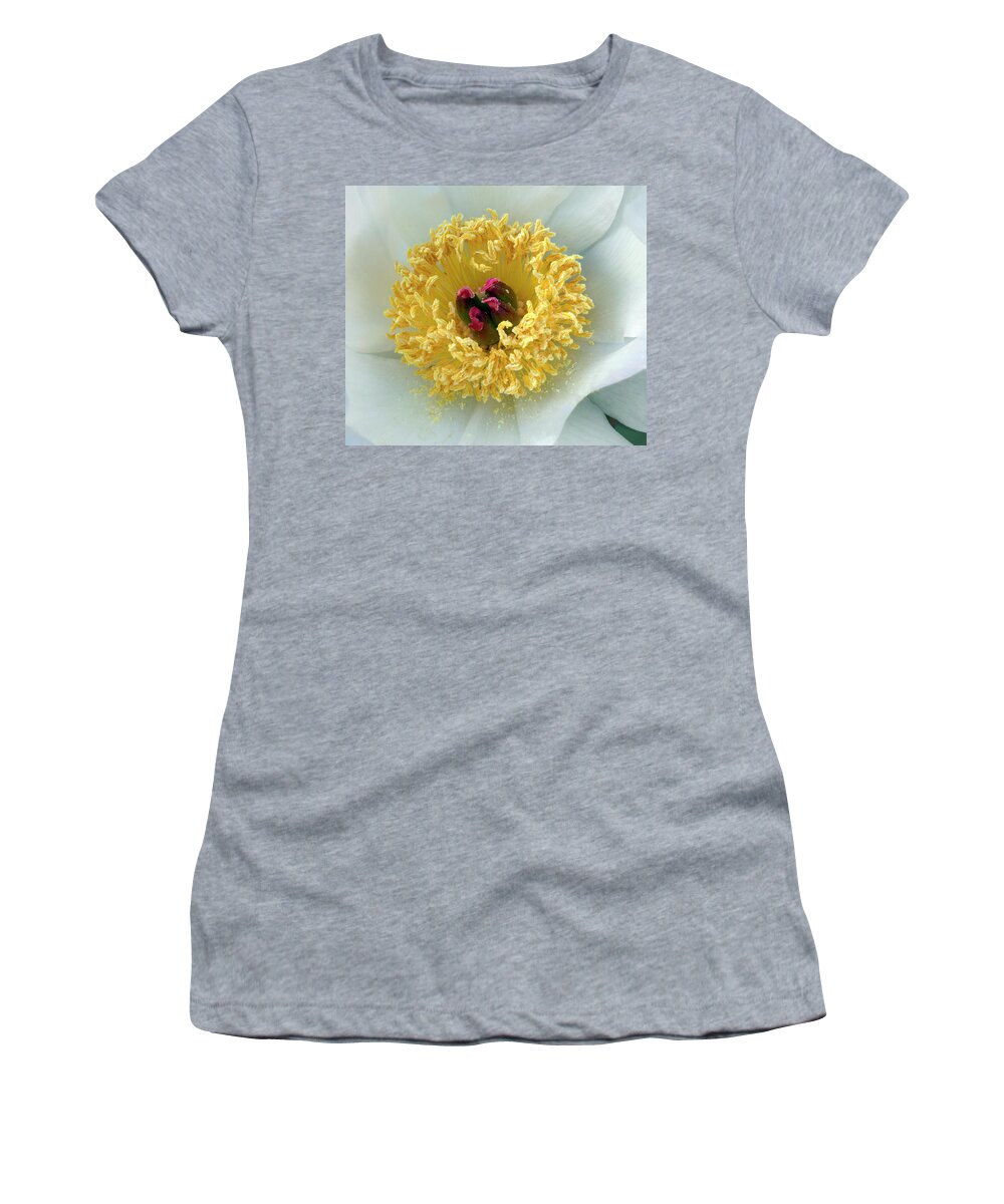 Peony Women's T-Shirt featuring the photograph Center Core by Art Cole