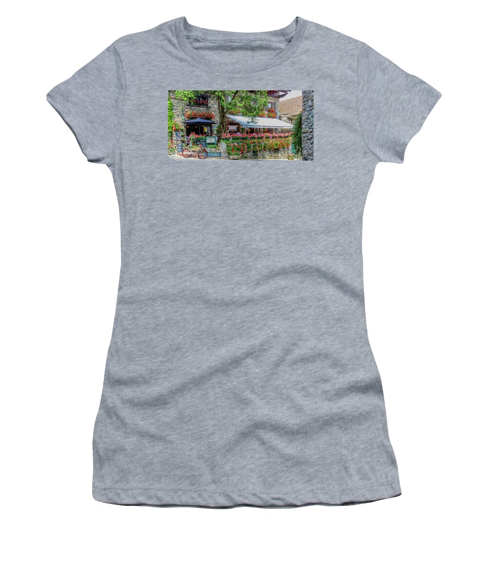 Yvoire Women's T-Shirt featuring the photograph Charming Yvoire by Marcy Wielfaert