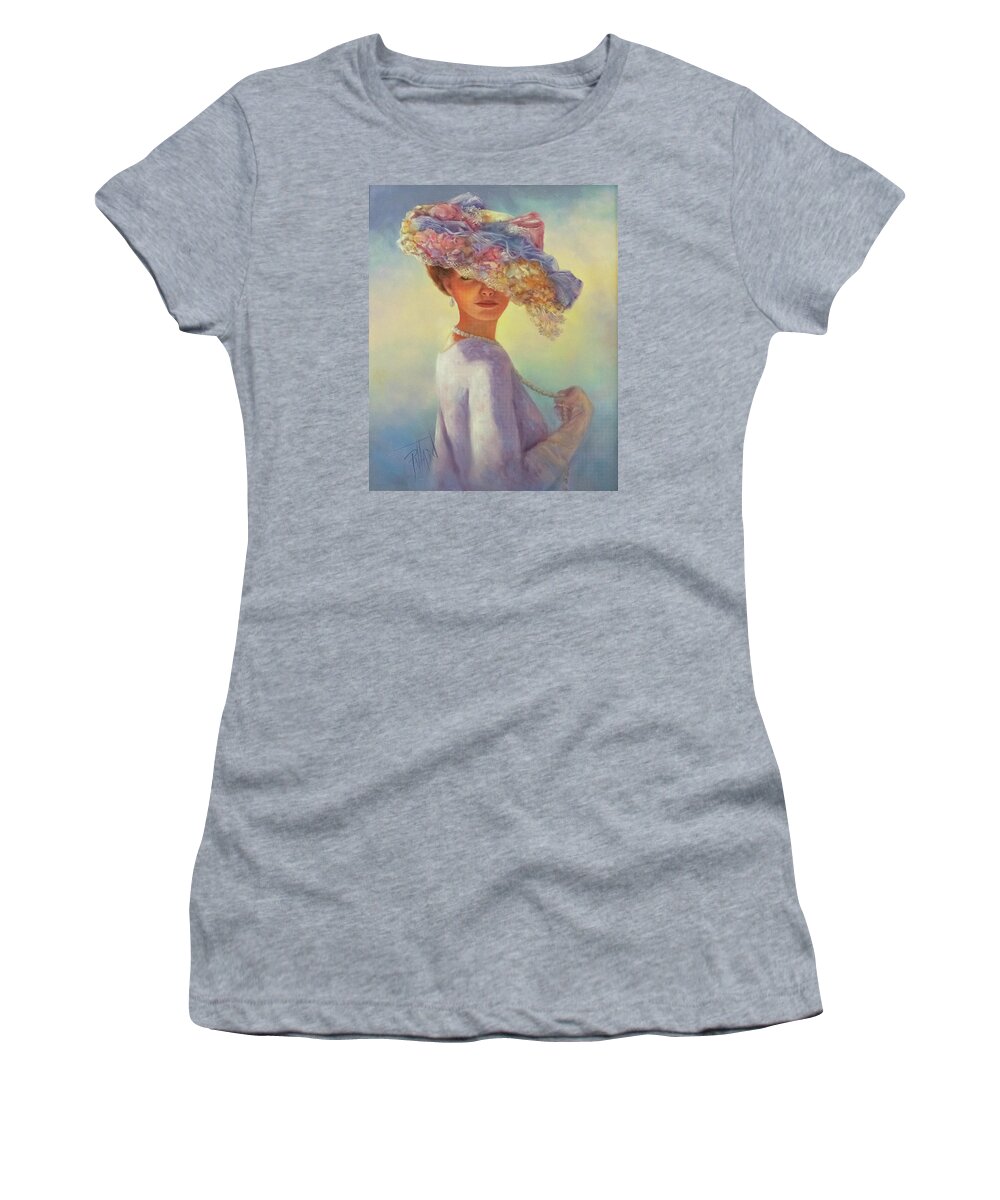 Portrait Women's T-Shirt featuring the painting My Classy Lady by Lynne Pittard