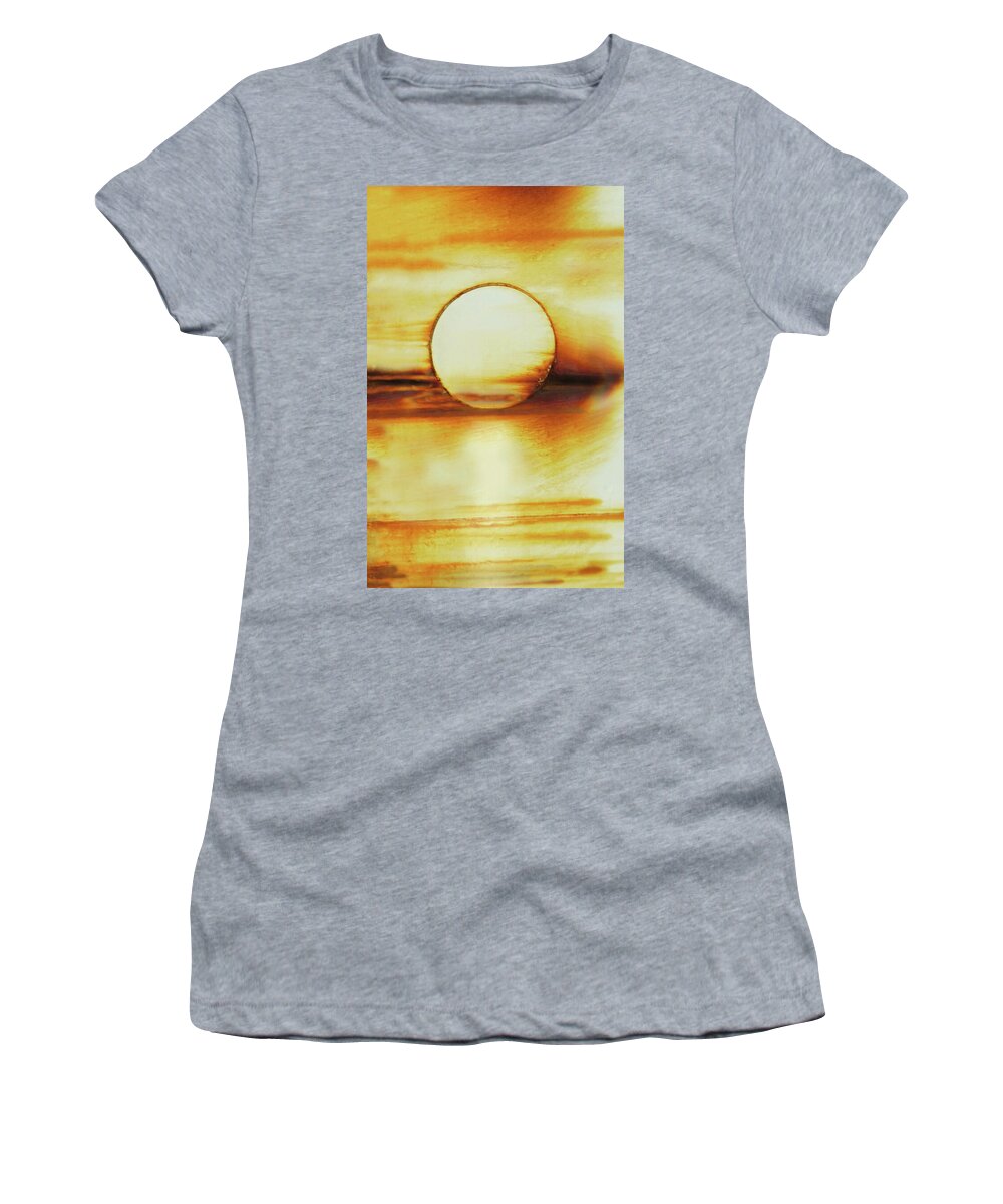 Abstract Women's T-Shirt featuring the mixed media Coastal Moon Glow by Sharon Williams Eng