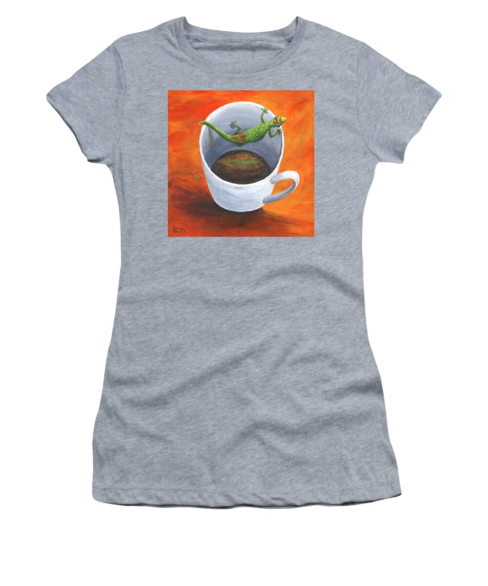 Animal Women's T-Shirt featuring the painting Coffee With A Friend by Darice Machel McGuire