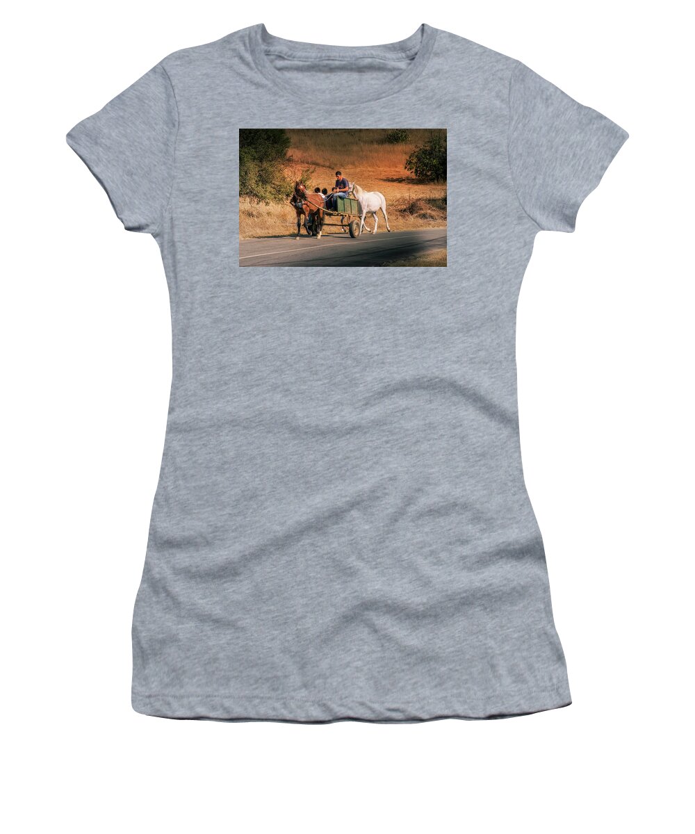 Come Back Home Women's T-Shirt featuring the photograph Come back home before dusk by Micah Offman