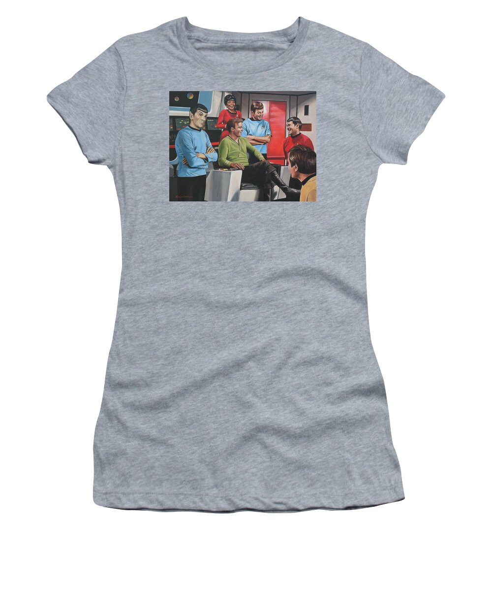 Star Trek Women's T-Shirt featuring the painting Comic Relief by Kim Lockman
