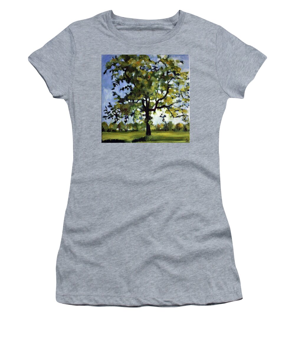 Landscape Women's T-Shirt featuring the painting Common Tree #1 by Sarah Lynch
