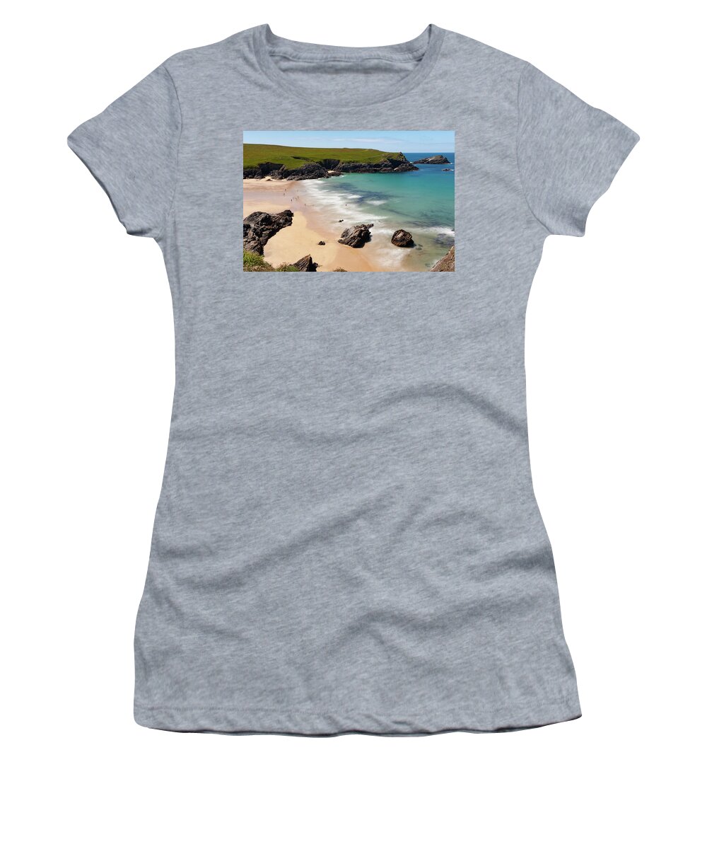 Cornwall Women's T-Shirt featuring the photograph Cornish Cove by Helen Jackson