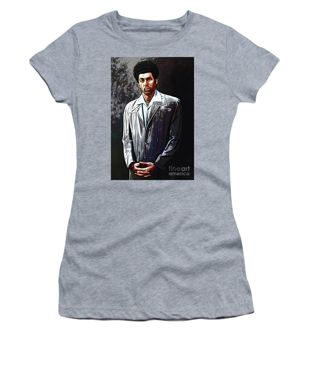 Seinfeld Women's T-Shirt featuring the photograph Cosmo Kramer Oil Portrait by Doc Braham