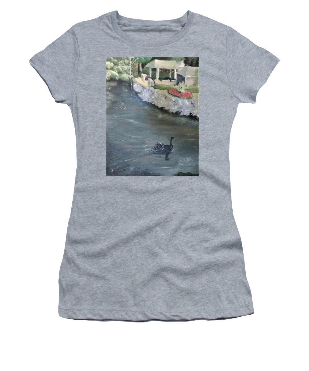 The Cotswolds Women's T-Shirt featuring the painting Cotswolds 1 by Violet Jaffe