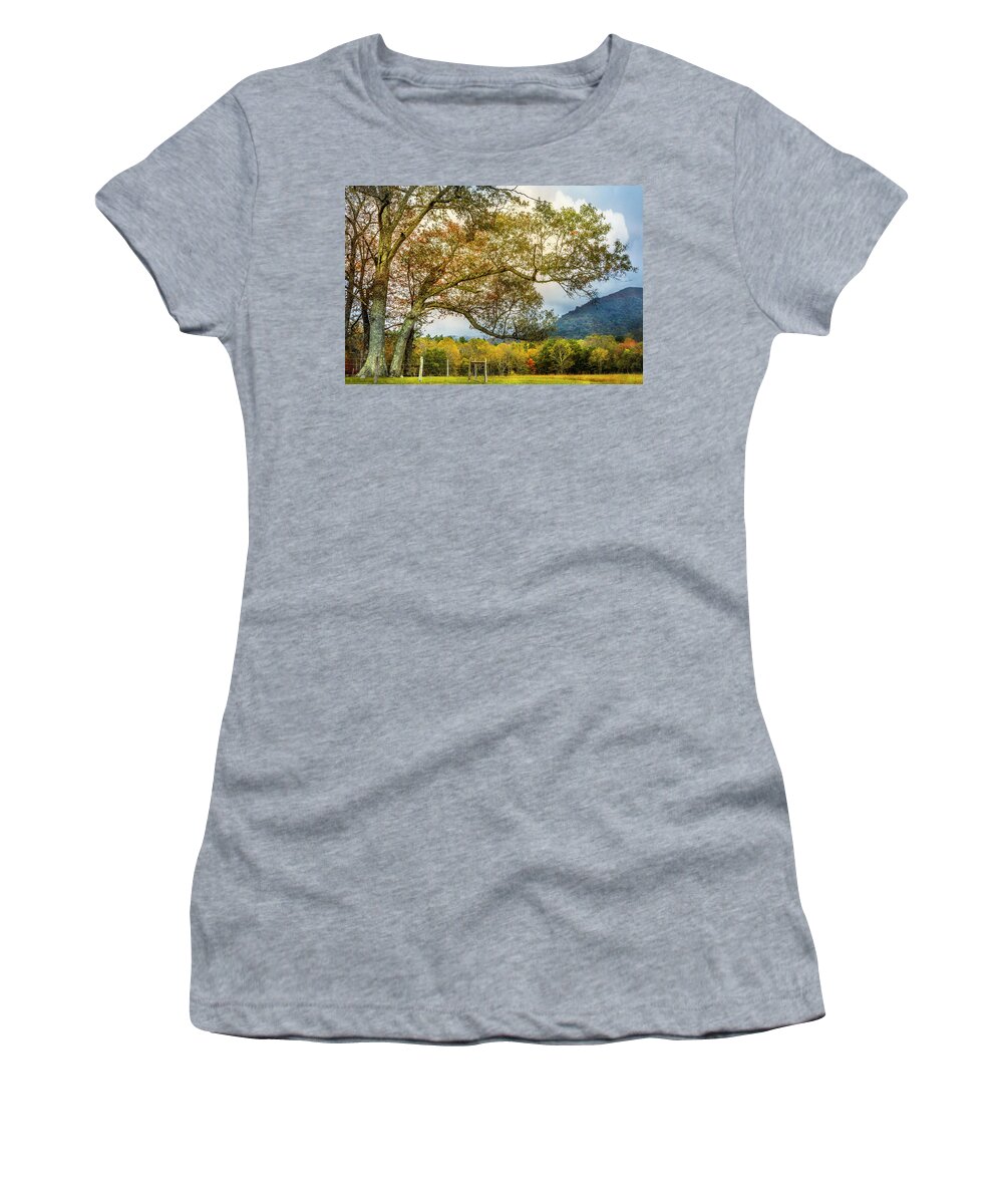 Appalachia Women's T-Shirt featuring the photograph Country Mountain Lane at Cades Cove by Debra and Dave Vanderlaan
