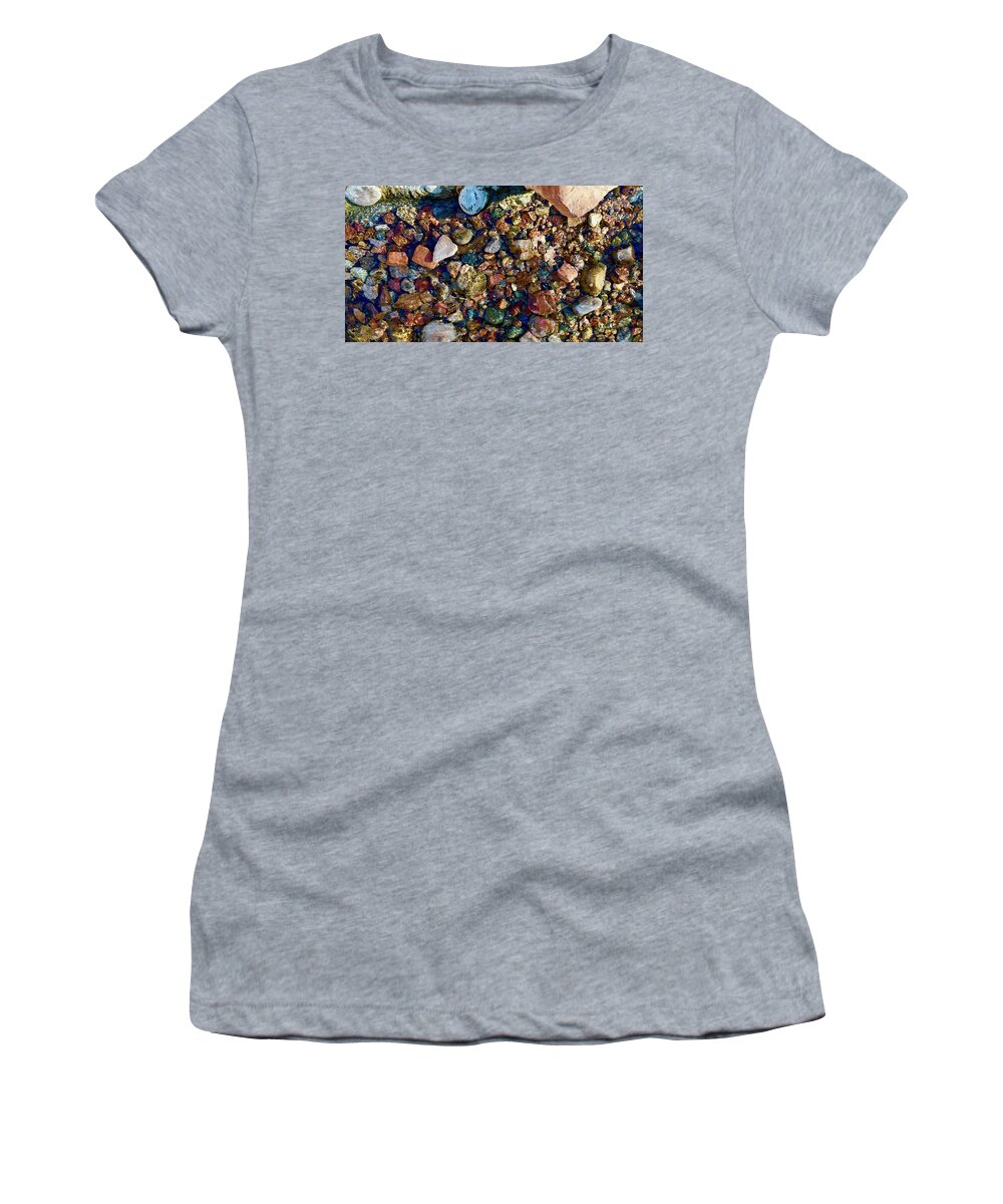 Las Vegas Women's T-Shirt featuring the photograph Creek Rocks by Debra Grace Addison