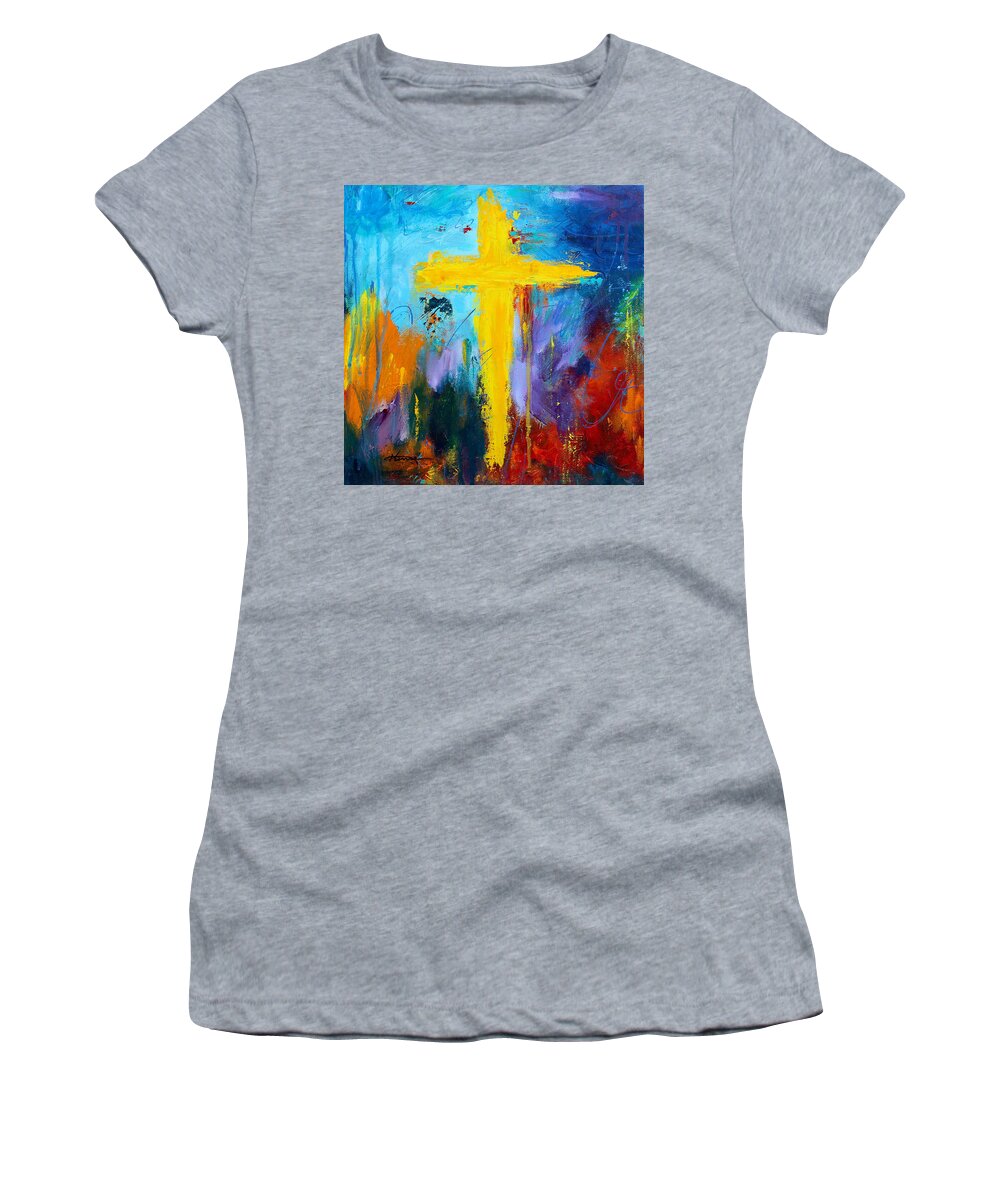 Texture Women's T-Shirt featuring the painting Cross No.8 by Kume Bryant