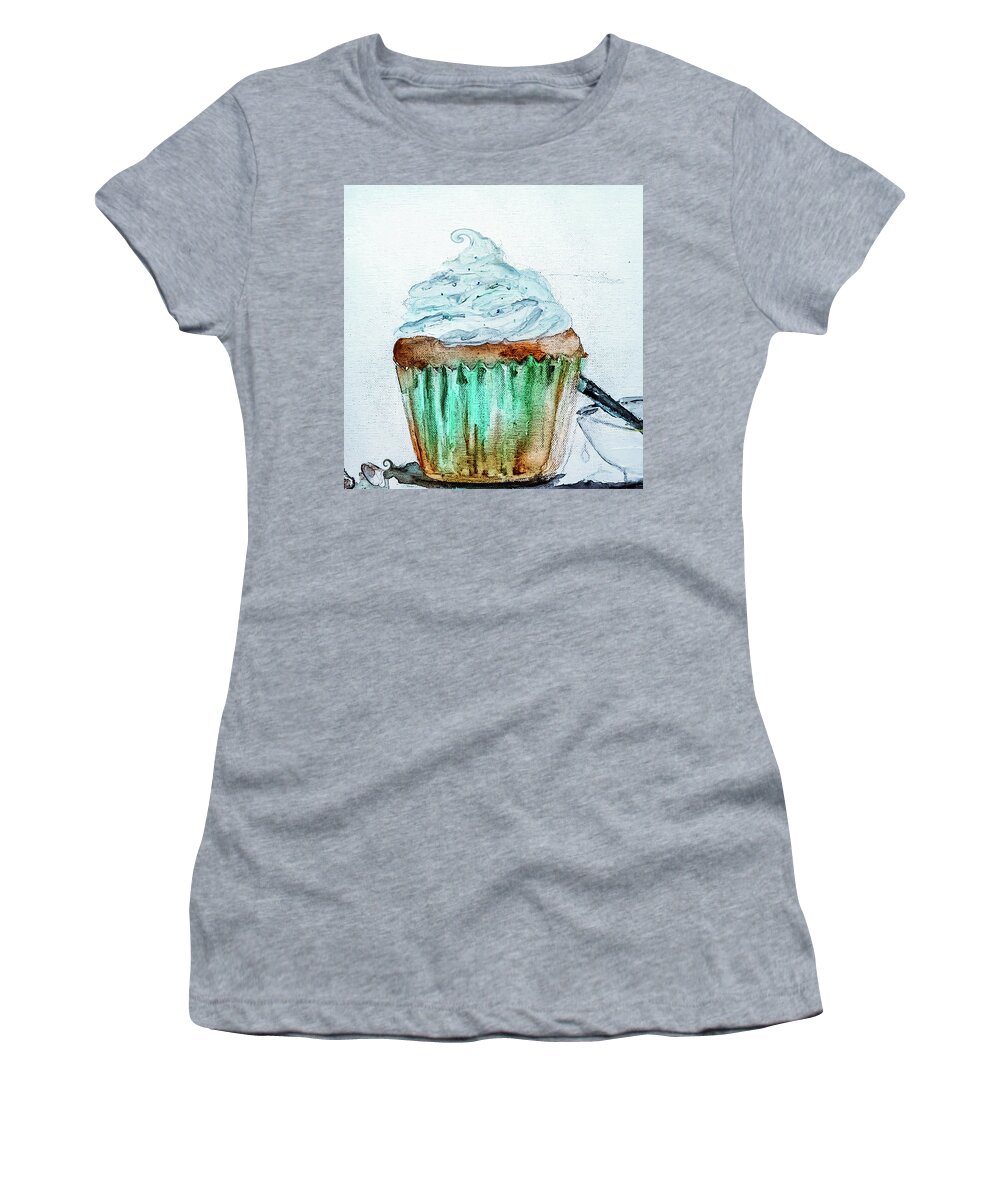 Cupcake Women's T-Shirt featuring the digital art Cupcake Journal by Lisa Kaiser