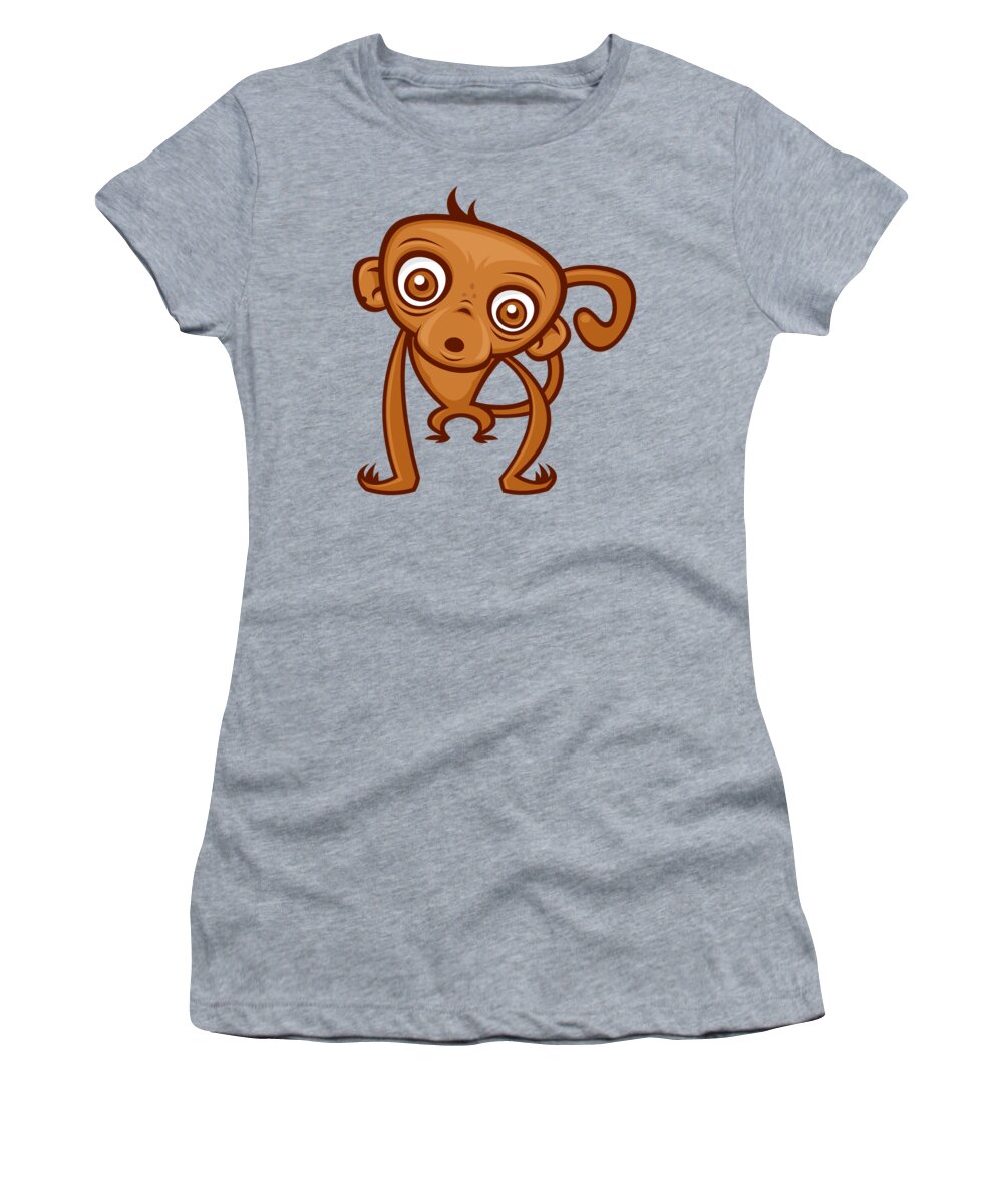 Vector Women's T-Shirt featuring the digital art Cute Monkey by John Schwegel